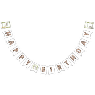 Safari Wild One Watercolor Geburtstag Wimpelkette