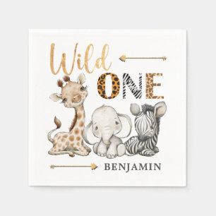 Safari Wild One zum Geburtstag Napkins Serviette