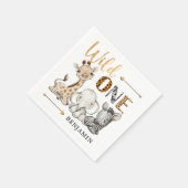 Safari Wild One zum Geburtstag Napkins Serviette (Ecke)