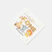 Safari Wild One zum Geburtstag Napkins Serviette (Ecke)
