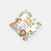 Safari Wild Ones Twins 1. Geburtstag Serviette (Ecke)