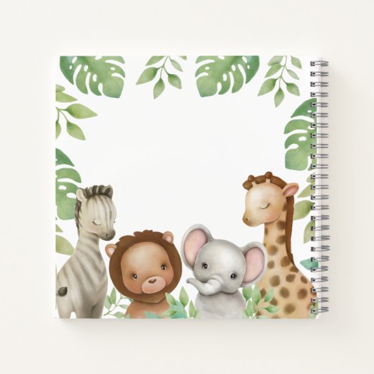 Safari Wild Ones Twins Guest Book Spiral Notebook Notizblock (Rückseite)