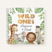 Safari Wild Ones Twins Guest Book Spiral Notebook Notizblock (Vorderseite)