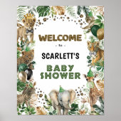 Safari Wild Party Animals Kinderdusche Willkommen Poster (Vorne)