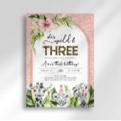 Safari Wild & Three Birthday Einladung