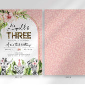 Safari Wild & Three Birthday Einladung