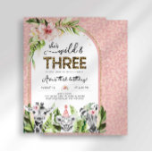 Safari Wild & Three Birthday Einladung