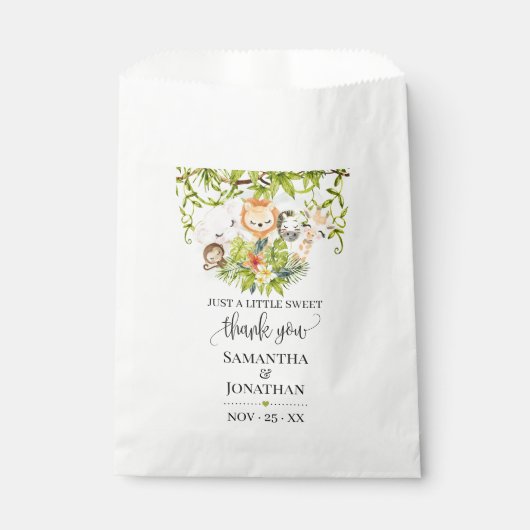 Safari Wild Zoo Baby Animals Baby Shower Geschenktütchen (Vorderseite)