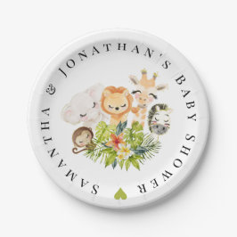 Safari Wild Zoo Baby Animals Baby Shower Pappteller