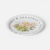 Safari Wild Zoo Baby Animals Baby Shower Pappteller (Schrägansicht)