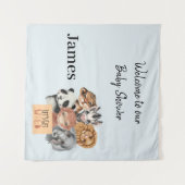 Safari Wildbaby Dusche blau Wandteppich (Vorderseite (Horizontal))