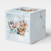 Safari Wildbaby Dusche Einladung Blue Geschenkschachtel (Vorderseite)