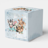 Safari Wildbaby Dusche Einladung Blue Geschenkschachtel (Rückseite)