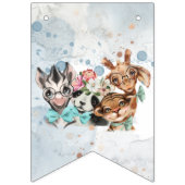 Safari Wildbaby Dusche Einladung Blue Wimpelkette (Zweite Fahne)