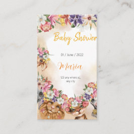 Safari Wildbaby Dusche Einladung Gold