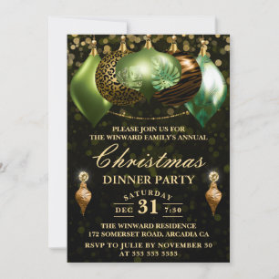 Safari-Wildlife-2-Baumschmuck-Weihnachtsdinnerpart Einladung