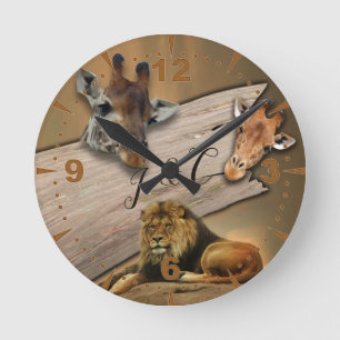 Safari Wildlife Clock Runde Wanduhr