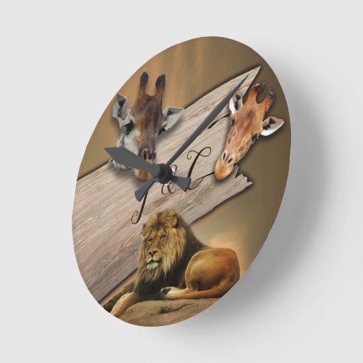 Safari Wildlife Clock Runde Wanduhr (Winkel)