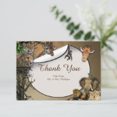 Safari Wildlife Dankeschön Karte (Stehend Vorderseite)