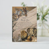 Safari Wildlife Dankeschön Karte (Stehend Vorderseite)