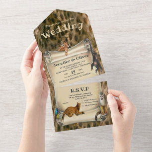 Safari-Wildlife-Hochzeitseinladung für alles auf e All In One Einladung