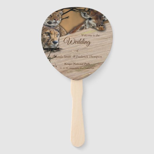 Safari Wildlife Outdoor Wedding Hand Fans Fächer (Vorderseite)