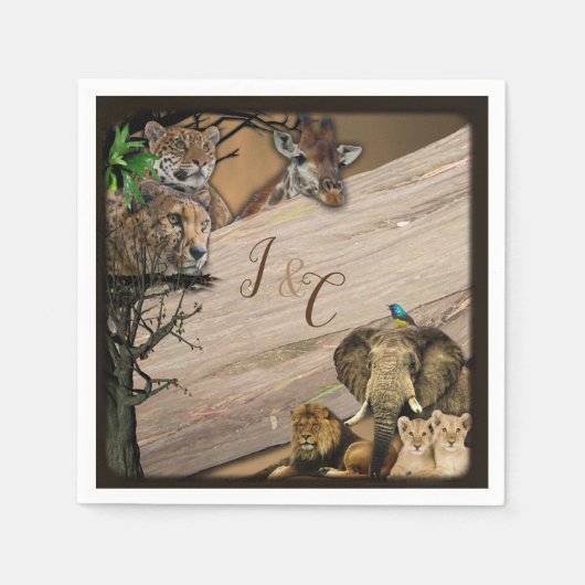 Safari Wildlife Party Napkins Serviette (Vorderseite)