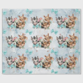 Safari wildone Baby name Dschungel mit Tieren Geschenkpapier (Flach)