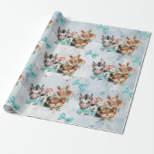 Safari wildone Baby name Dschungel mit Tieren Geschenkpapier (Ungerollt)