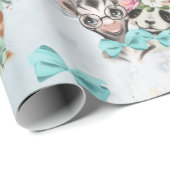 Safari wildone Baby name Dschungel mit Tieren Geschenkpapier (Rolleneckpunkt)