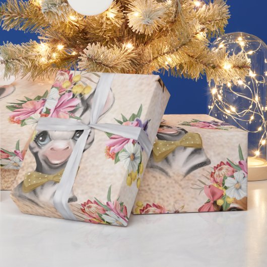 Safari wildone Baby name Dschungel mit Tieren wrap Geschenkpapier (Feiertage)