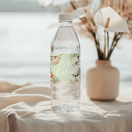 Safari Wildtiere Babydusche Wasserflaschenetikett