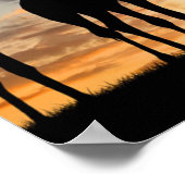 Safari-Wildtiergiraffe Silhouette Poster (Ecke)