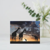 Safari-Wildtiergiraffe Silhouette Postkarte (Stehend Vorderseite)