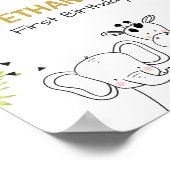 Safari Willkommen Sign Zoo Safari Jungle Wild One Poster (Ecke)