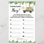 Safari Wo waren sie Baby Showspielkarte? Flyer (Vorne)