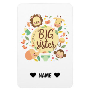 Safari Wreath Big Sister Magnet