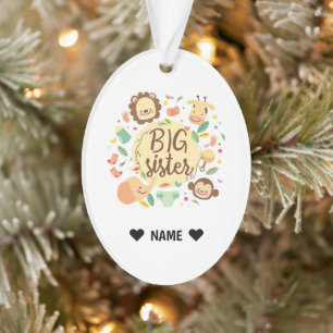 Safari Wreath Big Sister Ornament