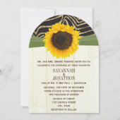 Safari Zebra Barn Wood Sunflower Zebra Wedding Einladung (Vorderseite)