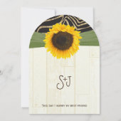 Safari Zebra Barn Wood Sunflower Zebra Wedding Einladung (Rückseite)