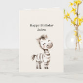 Safari Zebra Birthday Karte (Gelbe Blume)