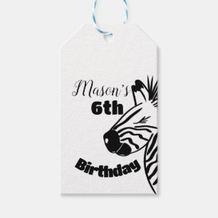 Safari Zebra Hand Drawn Party Geburtstag Geschenkanhänger