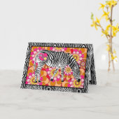 Safari Zebra mit Herz und Liebe Valentinstag Karte (Gelbe Blume)