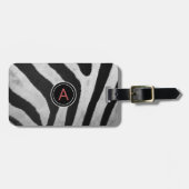 Safari Zebra Muster Monogram Gepäckanhänger (Vorderseite horizontal)