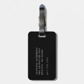 Safari Zebra Muster Monogram Gepäckanhänger (Rückseite vertikal)