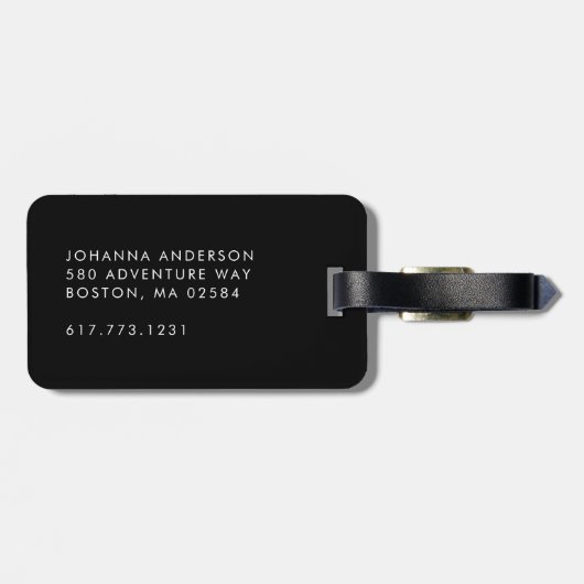 Safari Zebra Muster Monogram Gepäckanhänger (Rückseite horizontal)