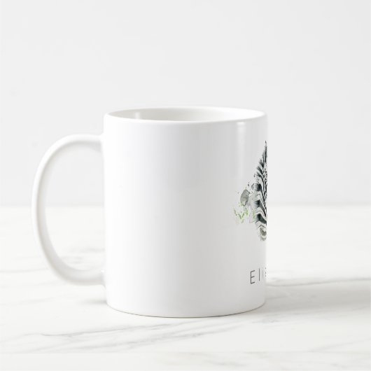 Safari Zebra Wild Exotic Animal in Wasserfarben Kaffeetasse (Links)