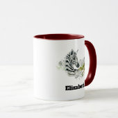 Safari Zebra Wild Exotic Animal in Wasserfarben Tasse (VorderseiteRechts)