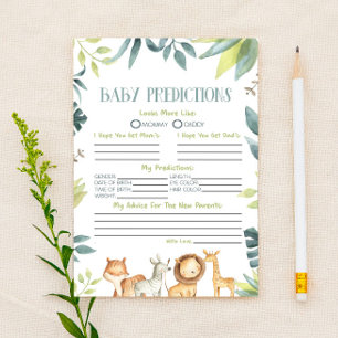 Safari Zoo Animal Baby Shower Aktivität Briefpapier