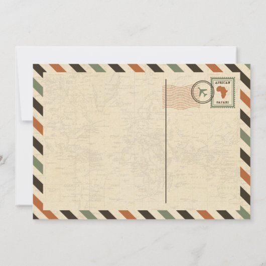 Safari Zoo Geburtstagsparty Einladung (Rückseite)